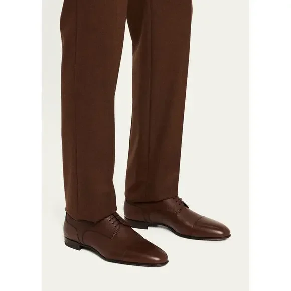 Christian Louboutin Surcity Flat Brown Leather Dress Oxford Derby Loafer 46 13 Christian Louboutin Surcity Flat Brown Leather Dress Oxford  main image 4